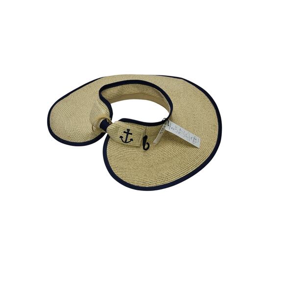 Sonoma Packable Hat Sun Visor UPF 50 Large Brim Adjustable Straw Beach Pool New - Picture 6 of 7